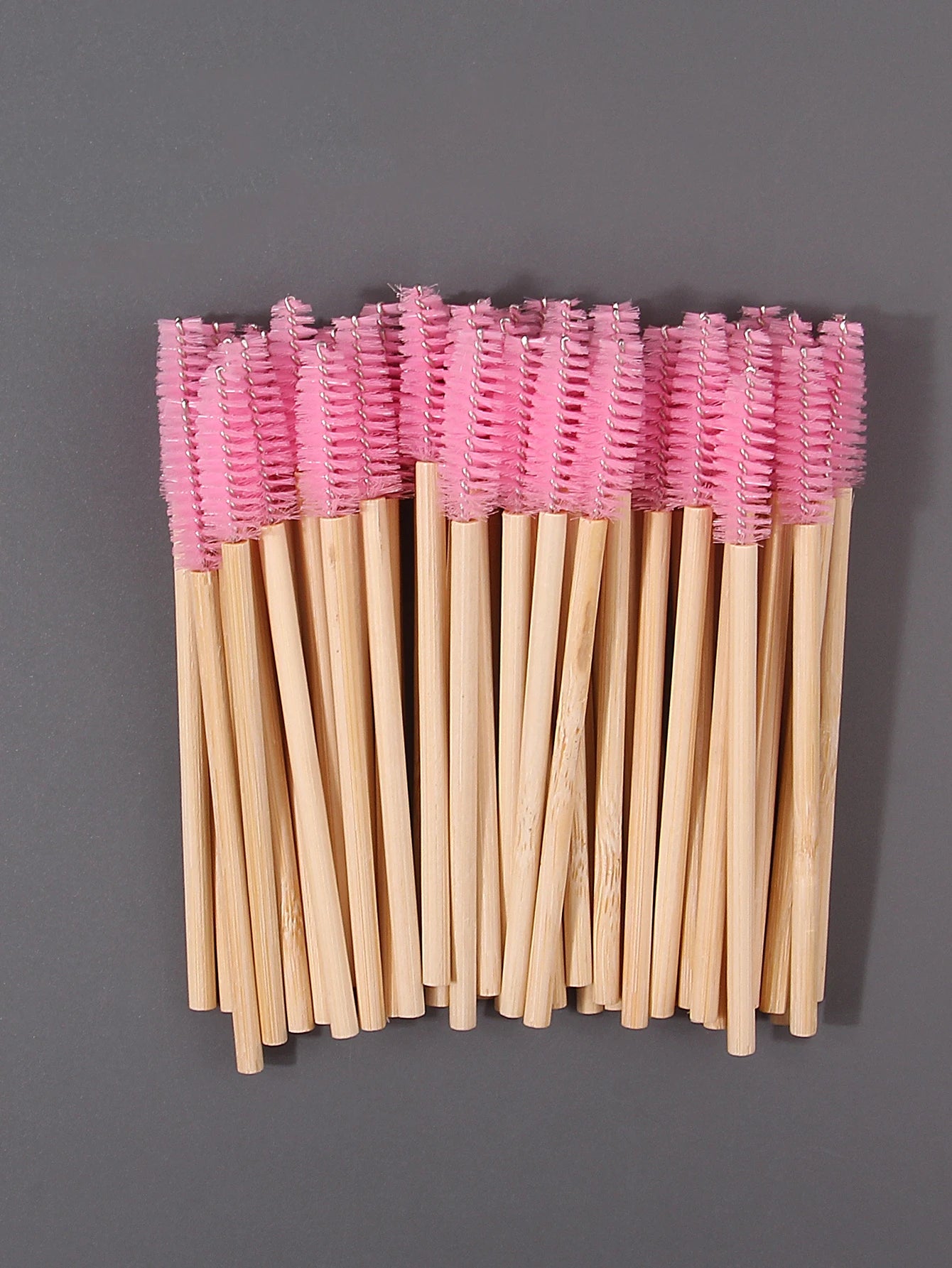 50 cepillos de pestañas premium con mangos de bambú: peines espirales para pestañas, cepillos para cejas