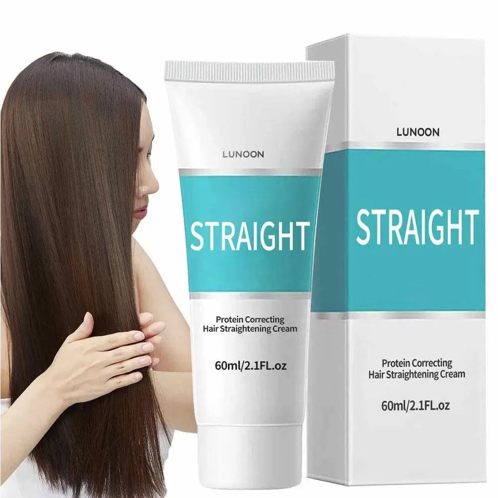 Crema de queratina para alisar el cabello (60 ml), tratamiento profesional para cabello dañado, alisado más rápido, cuidado del cabello rizado, crema correctora de proteínas.