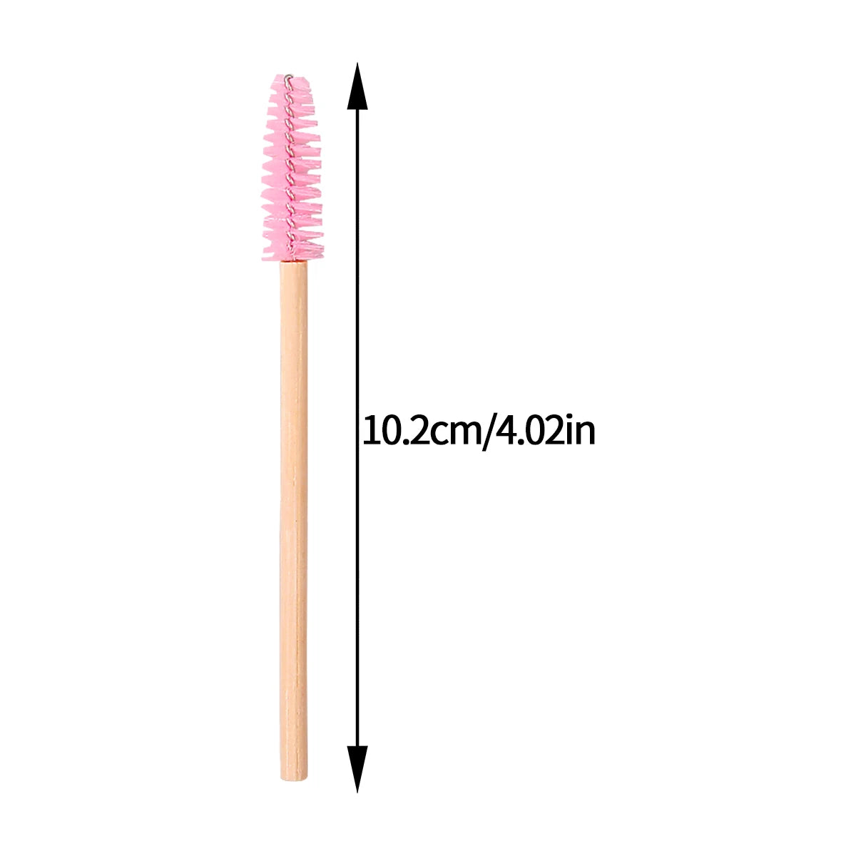 50 cepillos de pestañas premium con mangos de bambú: peines espirales para pestañas, cepillos para cejas