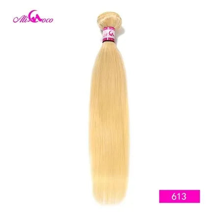 Extensiones de cabello humano Ali Coco, liso peruano, de 8 a 30 pulgadas, 1/3/4 mechones, cabello natural n.° 2, n.° 4, n.° 613
